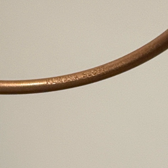 EUC [Kendra Scott] Small Pepper Blush Wood Stone Rose Gold Hoop Earrings - Picture 11 of 13